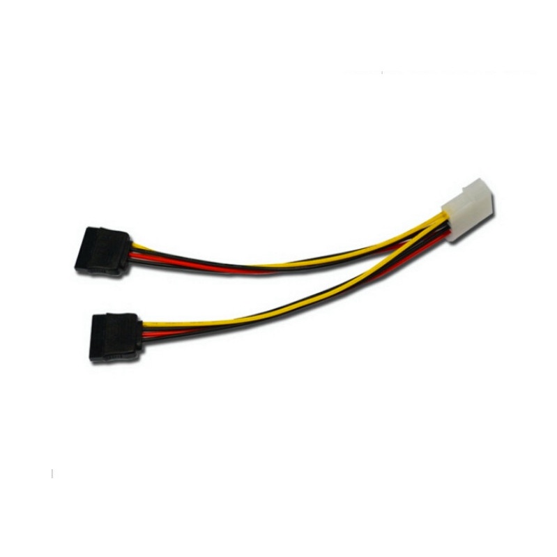 Kable Molex 4pin Male To Dual Sata Power 15pin Female