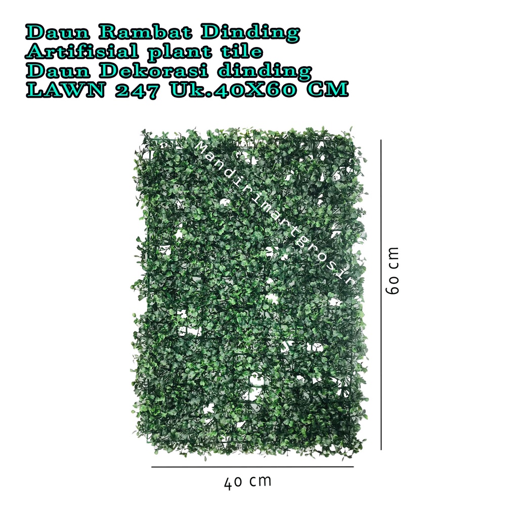 Daun Rambat Dinding * artifisial plant tile * Daun Dekorasi dinding * LAWN 247 * 40X60 CM