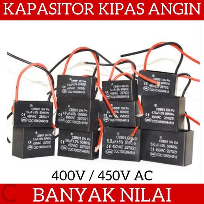 Kapasitor Untuk Dinamo Motor Kipas Angin Fan Capacitor Banyak uF