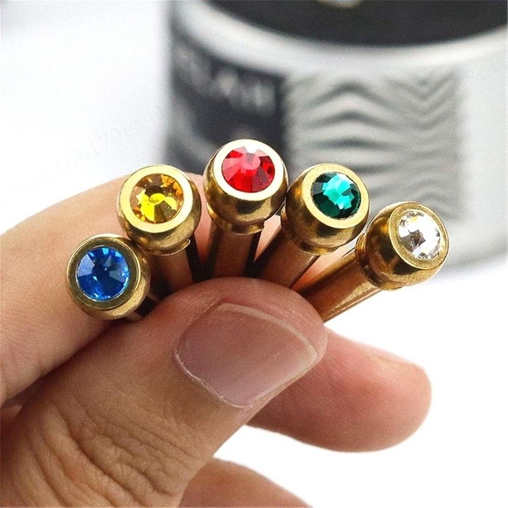Lanfy Paku Senar Universal Warna-Warni Kuningan Senar Gitar Instrumen Senar Bridge Pin