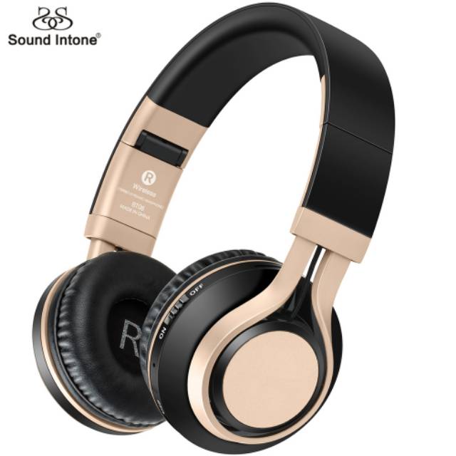 Sound Intone BT08 Bluetooth Headphone with FM Radio - Black Gold