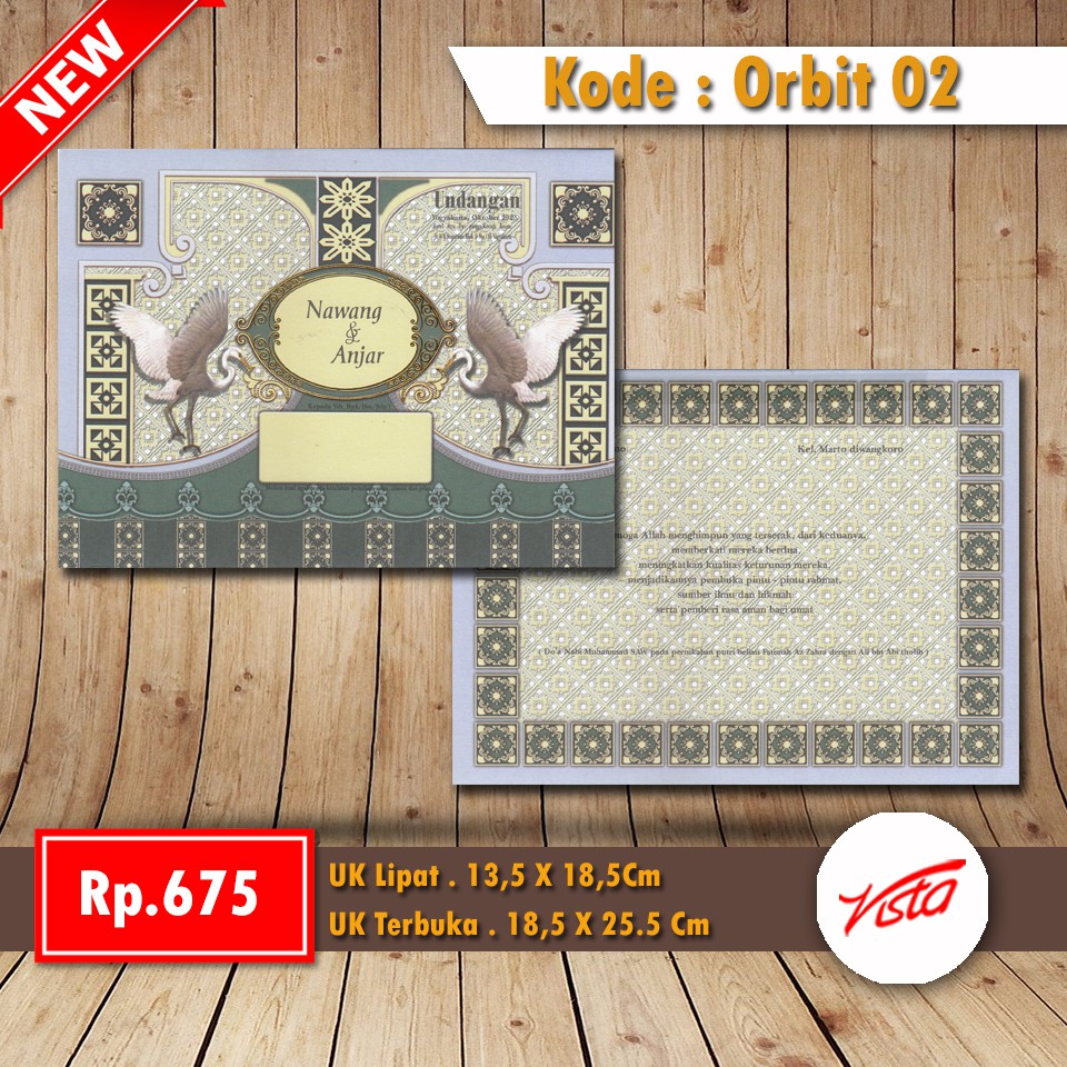 Undangan nikah blanko orbit 02 DIY Print tulungagung harga ukuran plastik