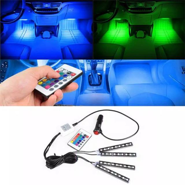 LAMPU LED KOLONG MOBIL LAMPU DASHBOARD 16 WARNA RGB REMOTE