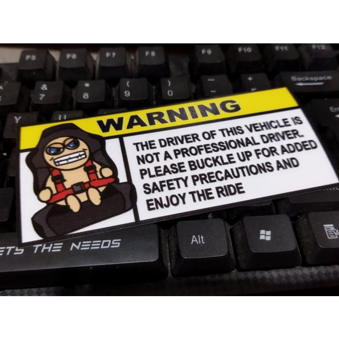 stiker WARNING lucu zero57