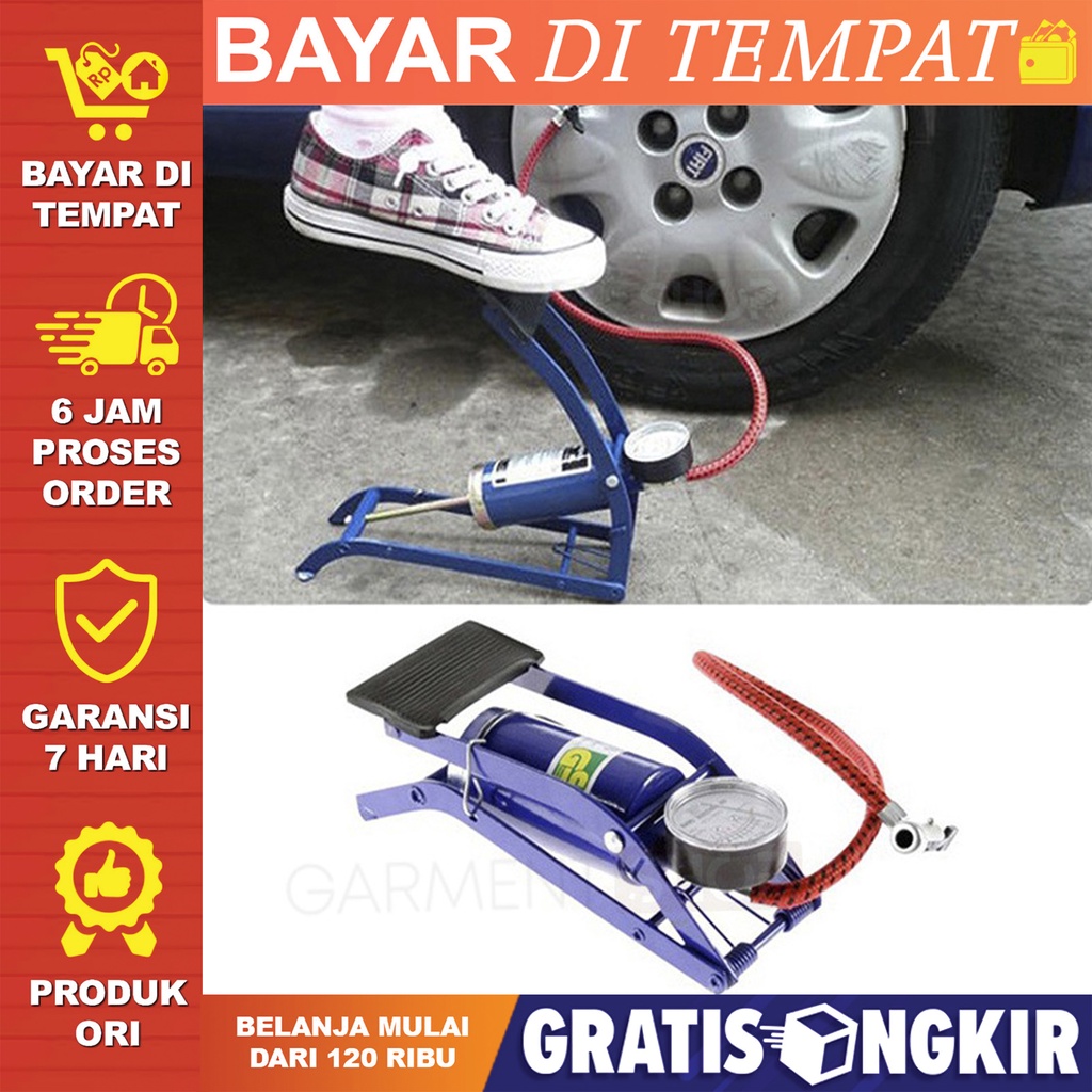 POMPA INJAK BAN MOTOR MOBIL SEPEDA BOLA BALON / POMPA INJAK DARURAT FOOT PUMP BAN MOBIL MOTOR SEPEDA