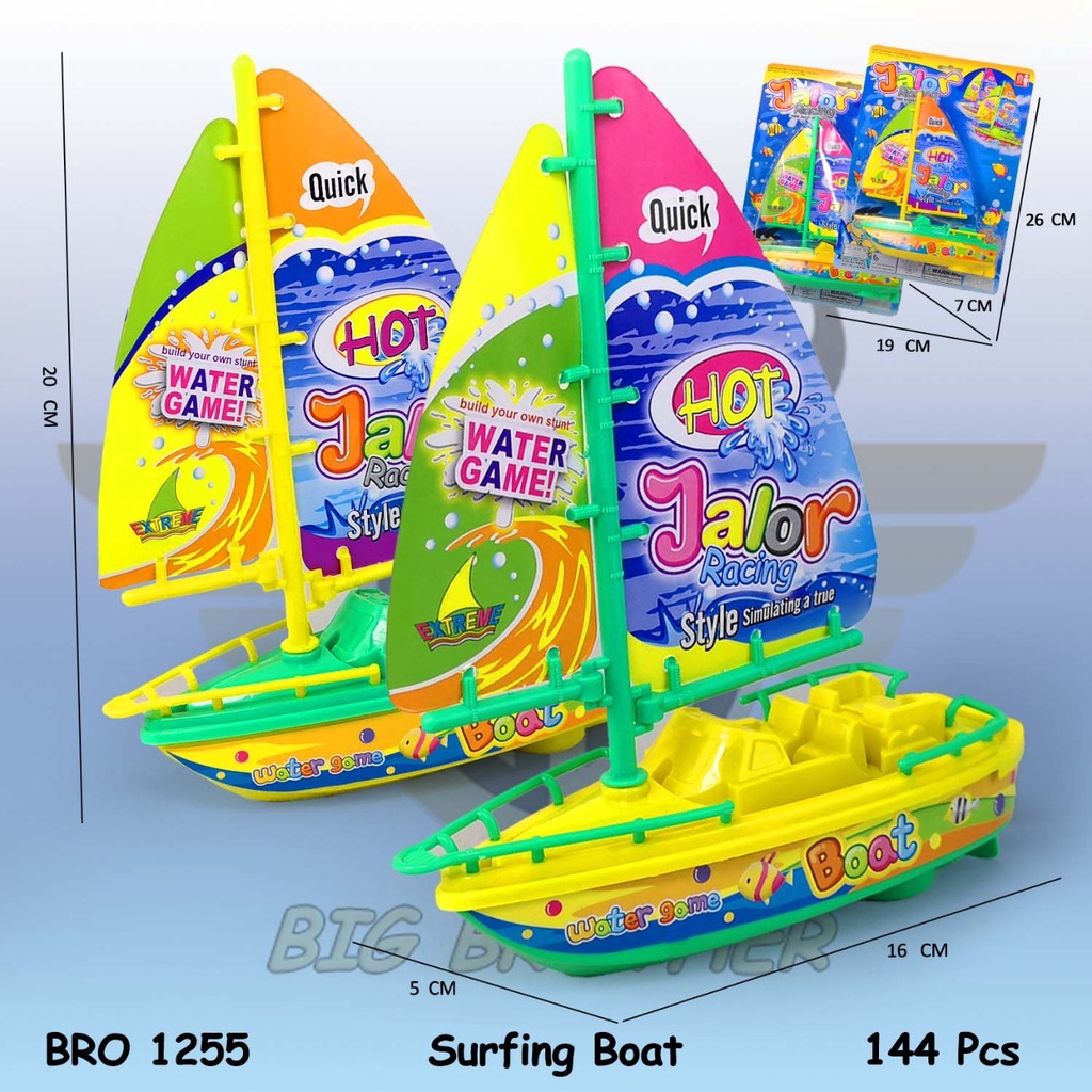 MURAH BRO1259 BRO1255 Sail Boat Surfing Boat Mainan Anak Perahu Otok Otok Layar Selancar Kapal Kapalan Laut Pesiar Speed Boat Bisa Jalan Di Air Murah Besar Jumbo BigBrother