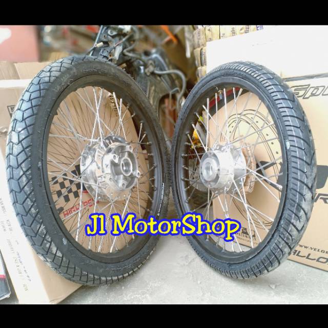 Sepaket Velg Jari Jari Jupiter Z - Mx Vega Karisma Supra 125 Blade Revo Vixion Mx king Dll Plus Ban