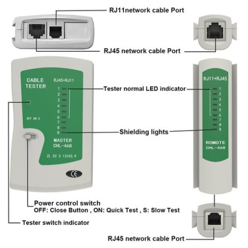 Lan Tester RJ45/RJ11 Kabel UTP Tester