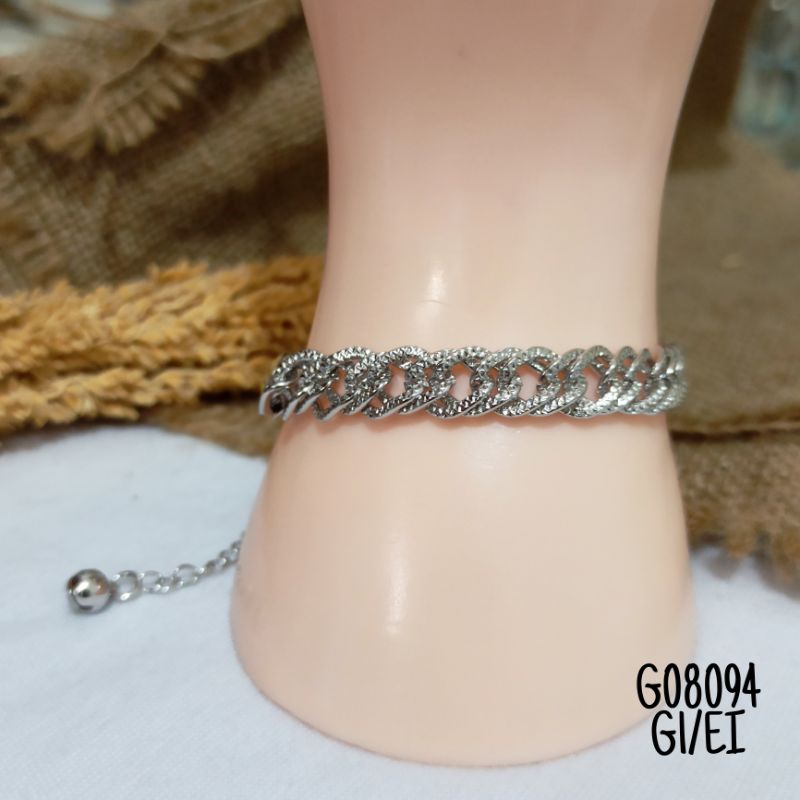 Gelang Fashion Rantai Sisik Naga warna Silver G08094