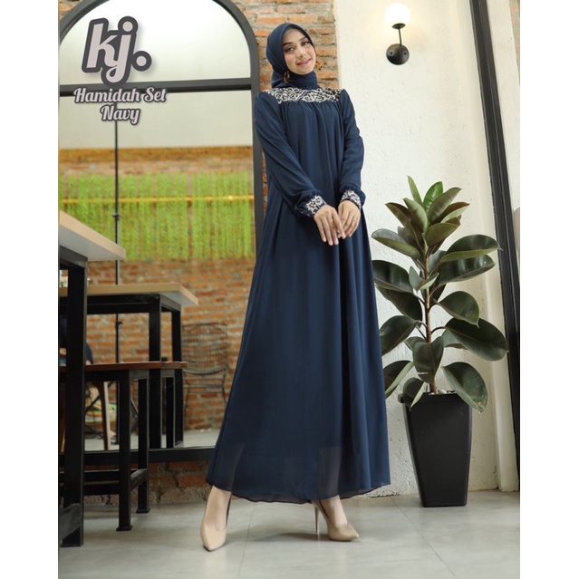 HAMIDAH set - Gamis idul Fitri - Gamis seragam - Gamis Mewah - Kj