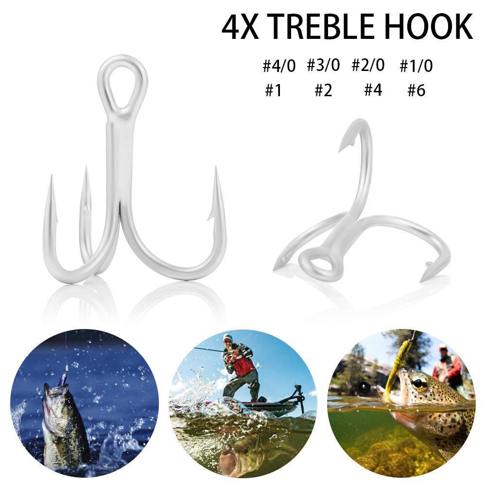 Wonder 5Pcs/SET 4X Treble Hook Super Tajam Air Asin Lure Angling Perlengkapan Memancing Aksesoris Tiga Kait Jangkar