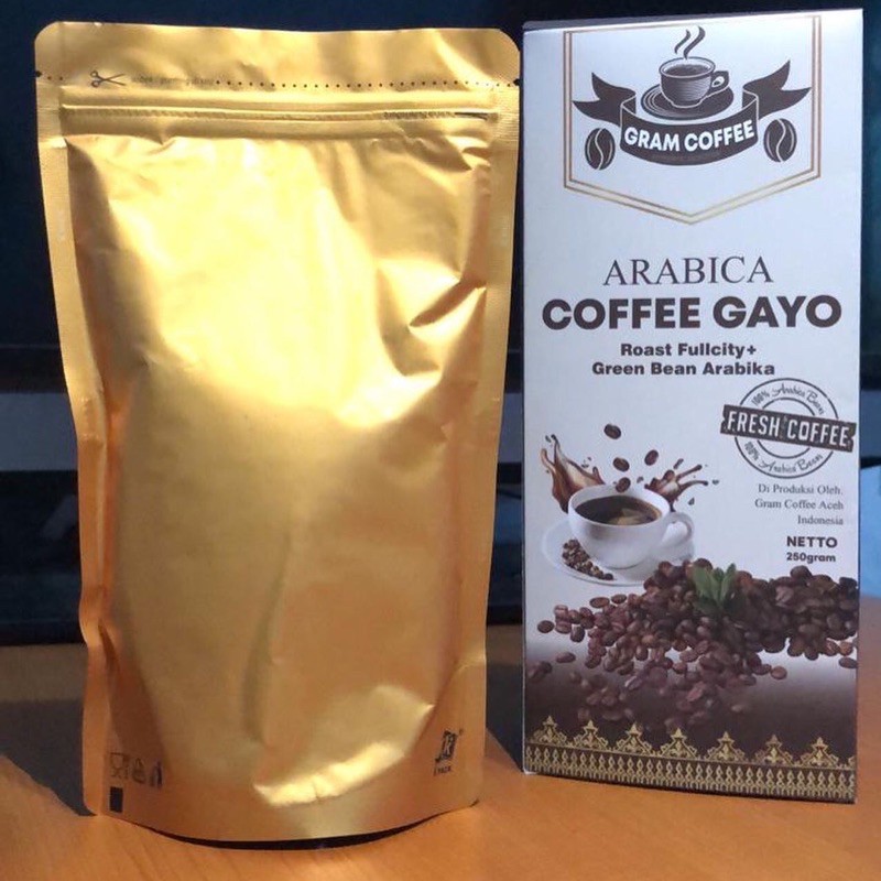 Gram Coffee Green Bean Arabica 250 gram (Bubuk) Kopi Aceh Gayo