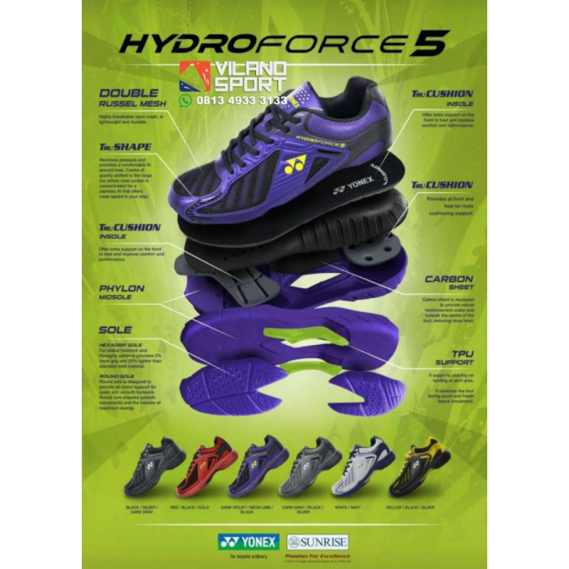 SEPATU BADMINTON YONEX HYDROFORCE 5/HYDRO FOCRE 5