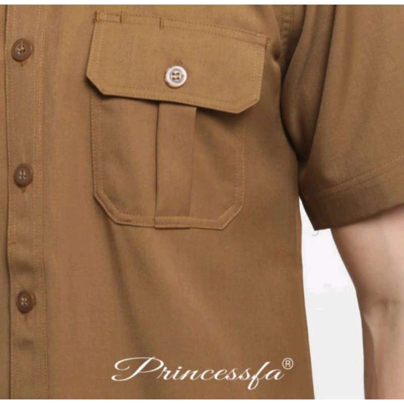 Seragam Princessfa / Seragam Safari / Seragam Safari Pria / Seragam Safari Laki - Laki / Seragam Pemda Pria / Seragam PNS / Seragam Khaki muda / Seragam Guru Pria / Baju PNS Pria / Baju ASN Pria / Pemda Tua / Pemda tua Pria