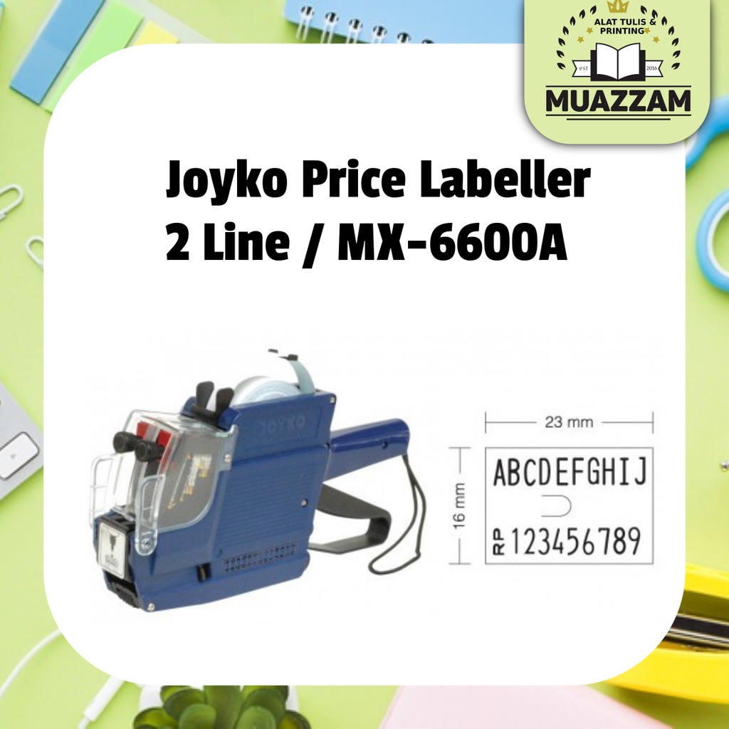 

Joyko Price Labeller MX-6600A (10 digits, 2 lines) / Mesin Cetak Lebel Harga