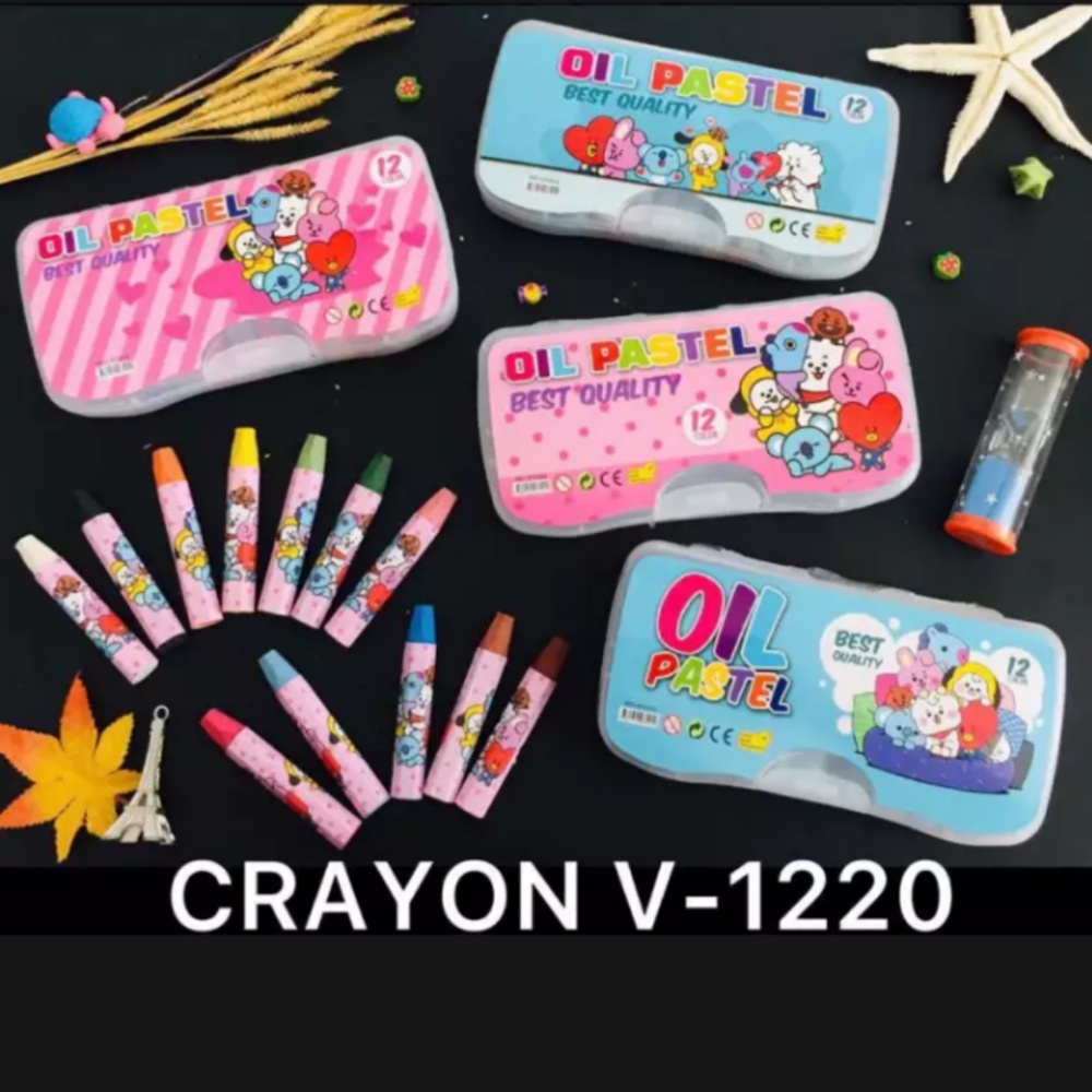 

VANCO CRAYON OIL PASTELS KARAKTER KARTUN KPOP (NON TOXIC) 12 WARNA