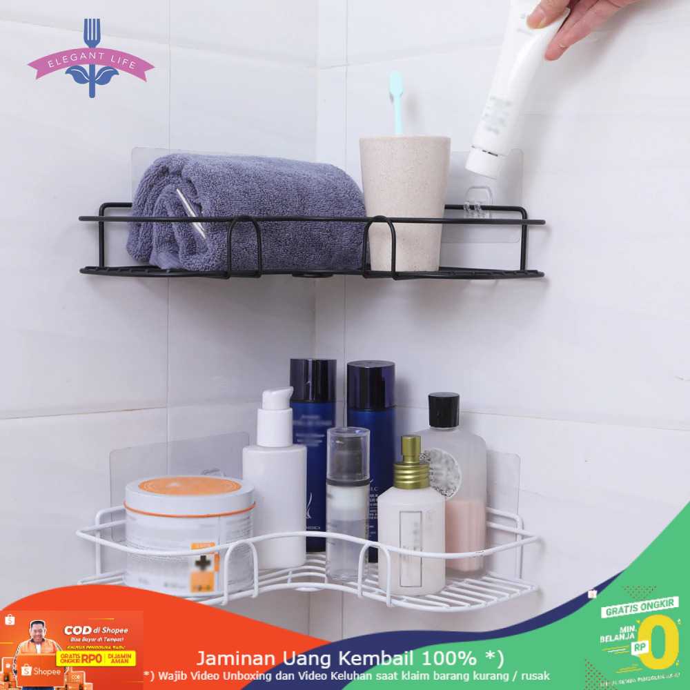 (BISA COD) RVOSTR LemonBest Rak Sudut Kamar Mandi Triangular Bathroom Organizer Rack G49