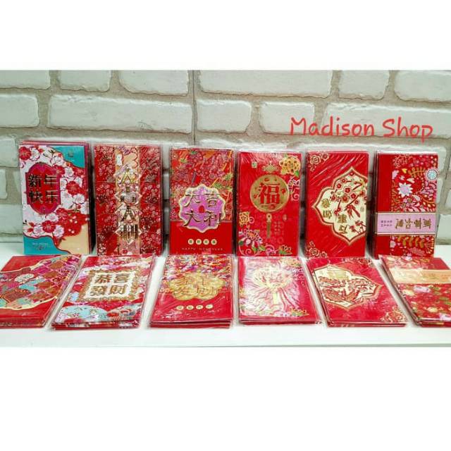 Angpao Panjang Netral Mix Model Ampao Imlek Murah Lusinan Amplop Merah