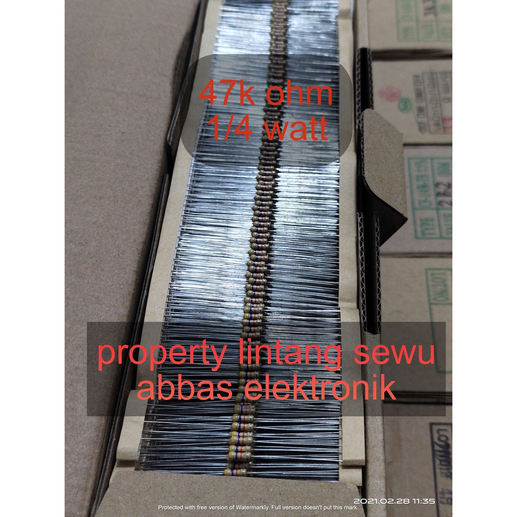 10PCS resistor 47k ohm 47 kilo ohm 47000 ohm 0.25 watt