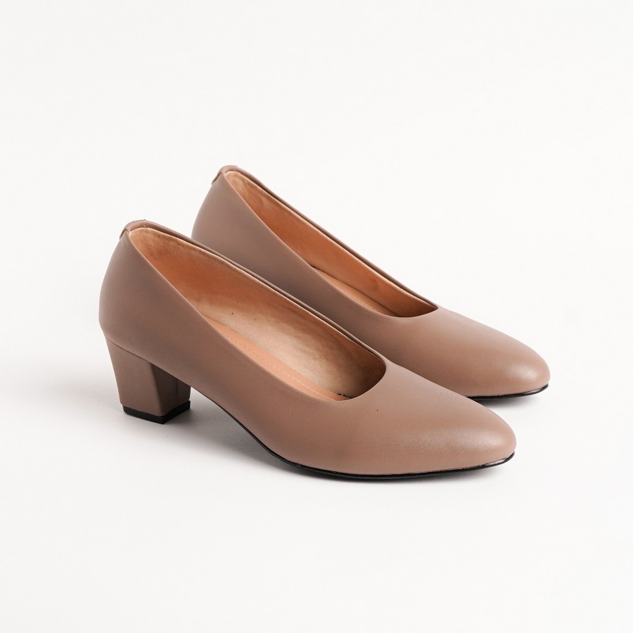 BIG SIZE 323 - Sepatu Formal Wanita - Sepatu Heels Moca  Hak 5cm Sepatu Kerja Wanita Size Jumbo 41 -