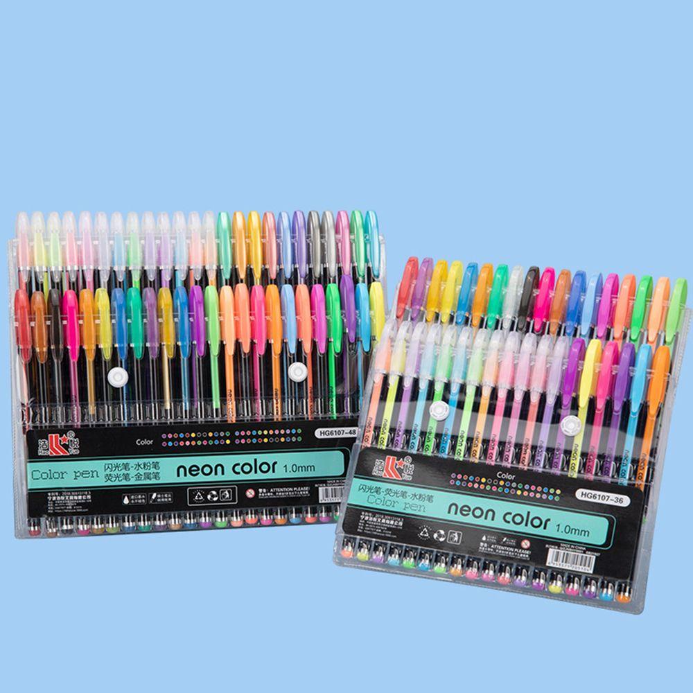 Mxbeauty Glitter Gel Pulpen Set Anak Rollerball Kantor Sekolah Perlengkapan Alat Tulis Flash Marker Pen Flash Stabilo Berwarna Penandatanganan Pulpen