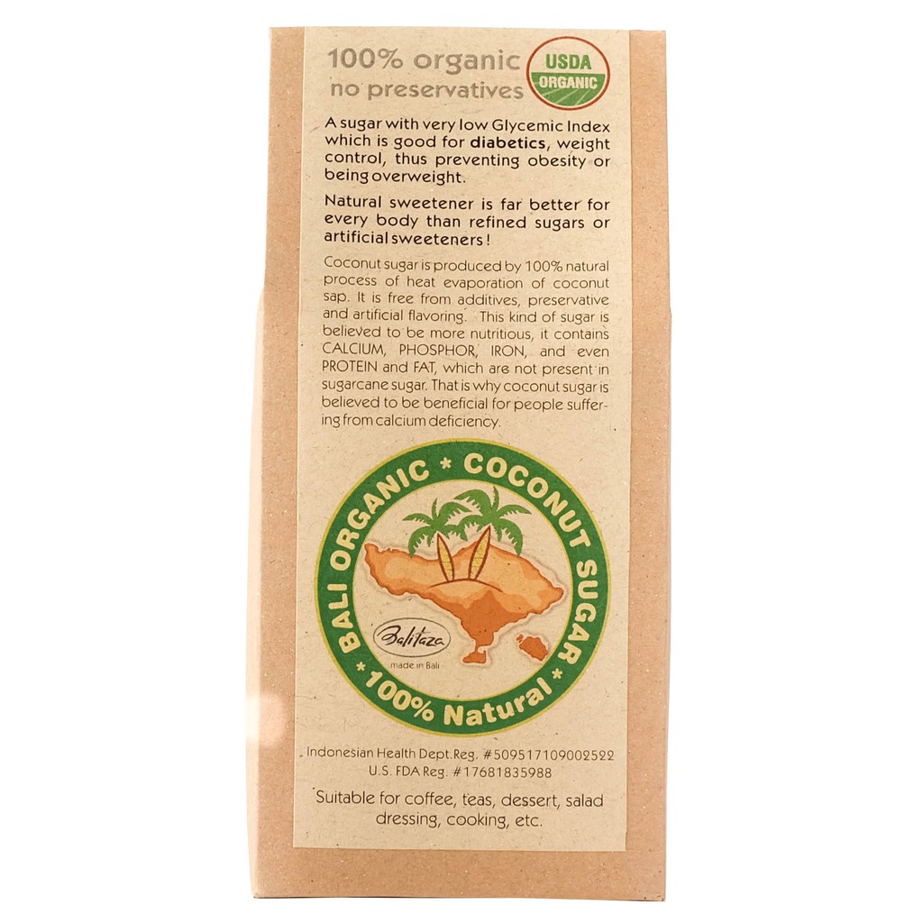 

Balitaza Organic Coconut Sugar 200gr /paperbag - Gula Kelapa Organik