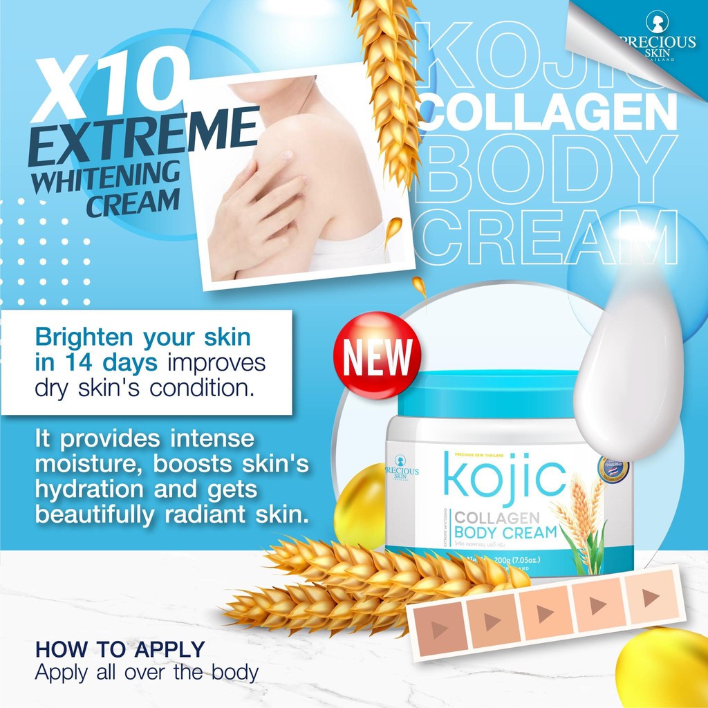 KOJIC COLLAGEN BODY CREAM BY PRECIOUS SKIN THAILAND