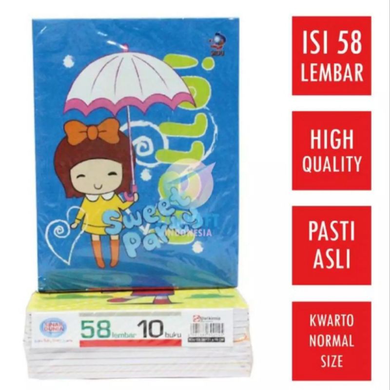 

SIDU 1 PACK buku tulis 58 lembar 10pcs