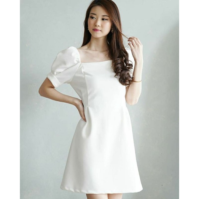 Mini Dress Tiytan / Rok Pendek Wanita Scuba Polos Formal Casual Pesta Natal Christmas Sabrina A Line