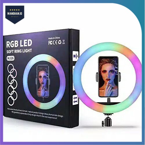 [WS] Ringlight RGB Warna Rainbow 33CM + Tripod Mini Besi Stand 1.1M 1.6M 2.M TikTok / Youtuber