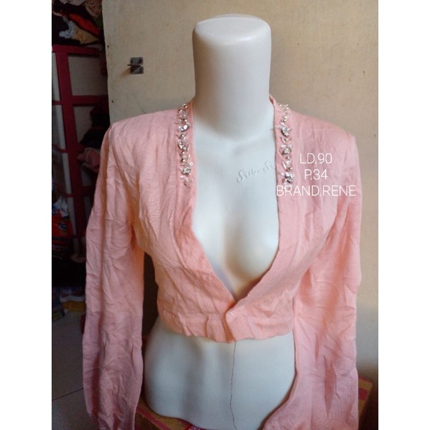 CROP RAJUT LENGAN BALON