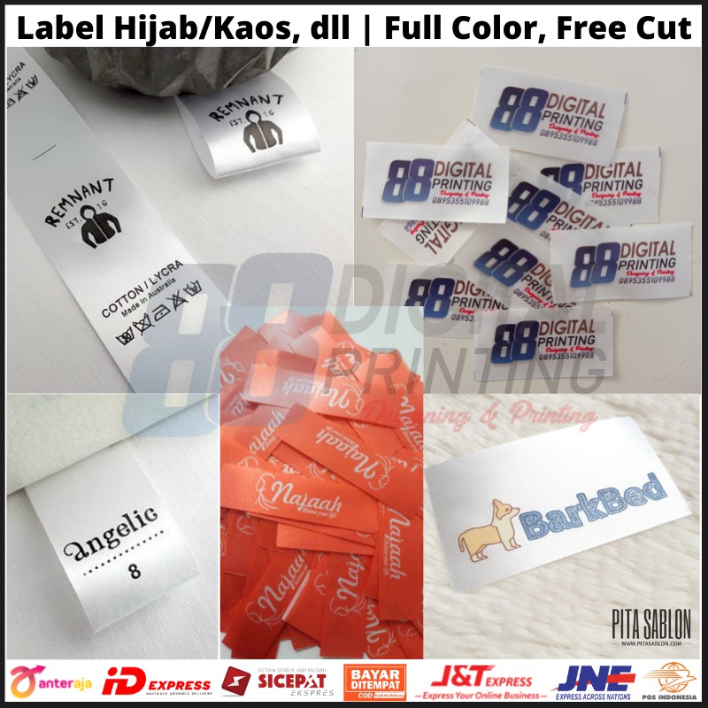 

Cetak Label Meteran / Label Hijab Label Baju Kaos / Bahan Pita Print Polyester