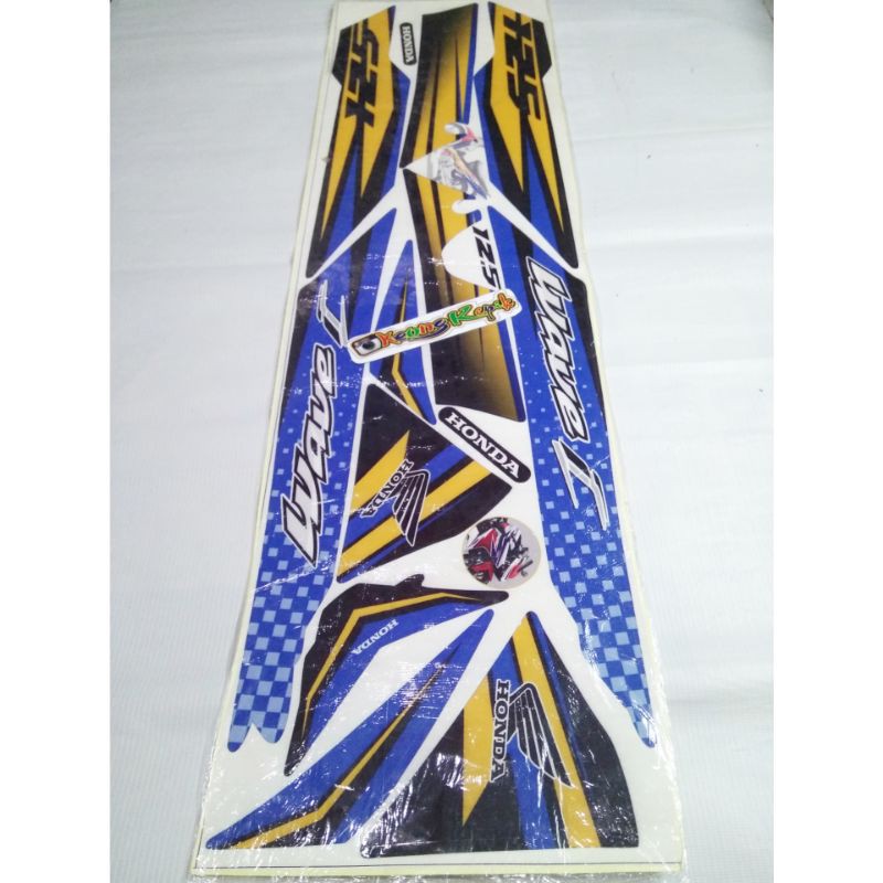 (BISA COD) STRIPING STIKER LIS VARIASI THAILAND MOTOR HONDA SUPRA X 125 MOTIF WAVE I BIRU