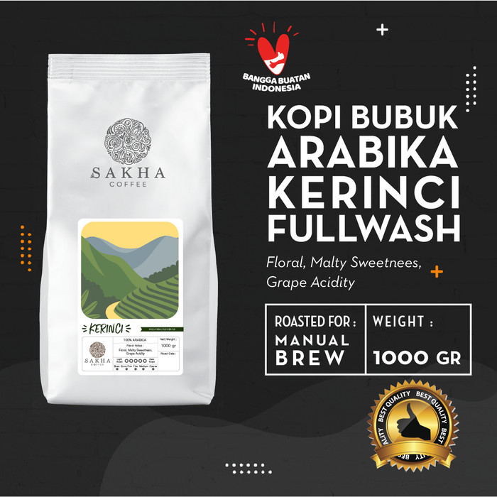 

Kopi Bubuk Arabika Kerinci Roasted For Manual Brew 1 Kg - SAKHA COFFEE - KBMKER1000