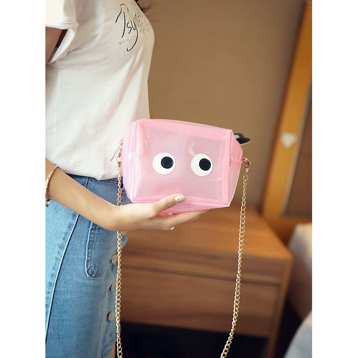 tas selempang mata plastik crystal eyes shoulder bag mini (2i1) bta110