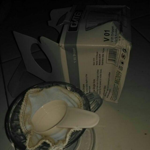 V60 Transparant Filter / Gater V60 01 Dripper 1-2 Cups With Measuring Spoon Rycshop