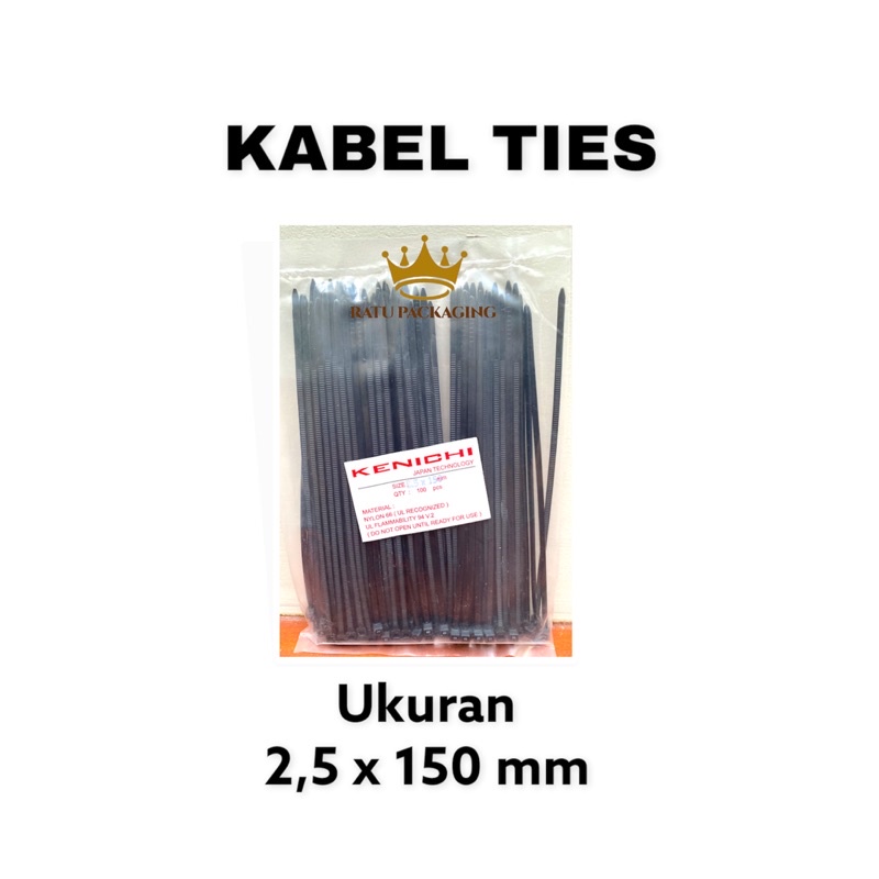 

RATU | Kabel Ties / Tali Ties 15cm , 2.5MM x 150MM Warna Hitam dan Putih