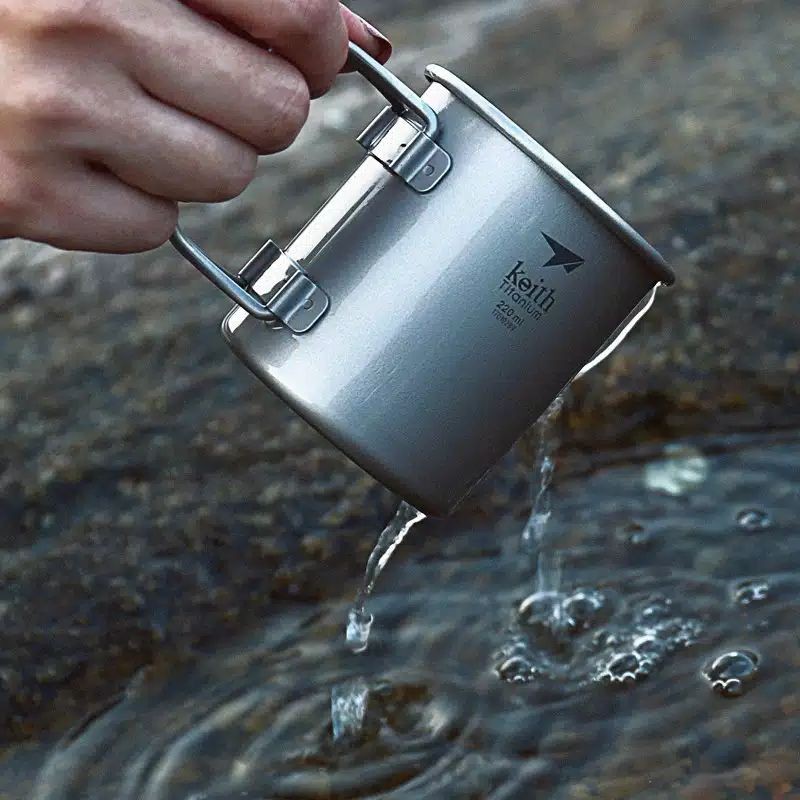 Keith titanium Ti3200 220ml mug with folding gelas cangkir Ultralight ngopi