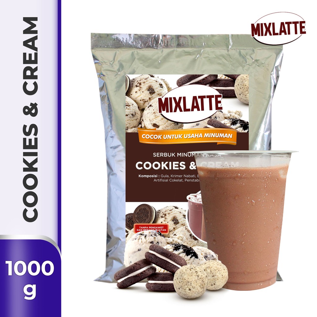 

Powder Drink Bubuk Minuman Rasa COOKIES & CREAM MIXLATTE 1Kg