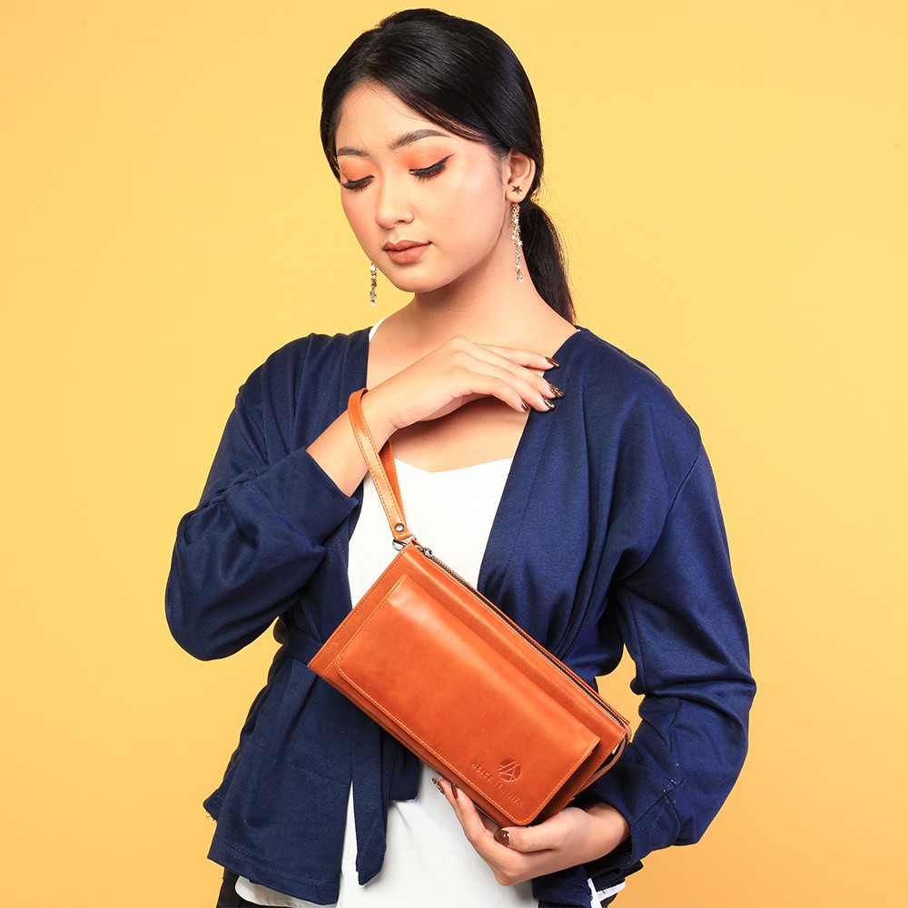 Dompet Wanita Kulit Dompet Tangan Multifungsi Bahan Kulit Sapi ORIGINAL ALICE LEATHER AH01