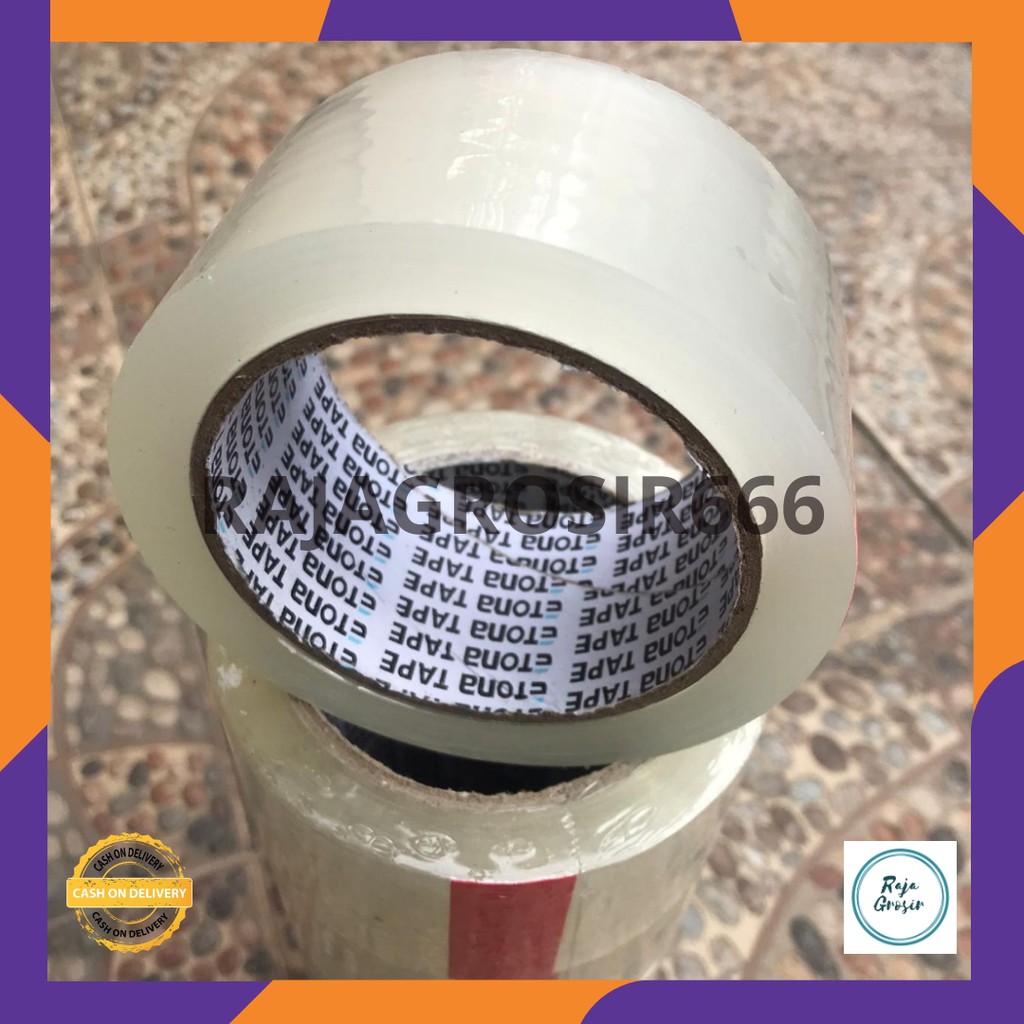

lakban etona 2 inch 100 yard bening termurah COD original uang kembali isolasi tape