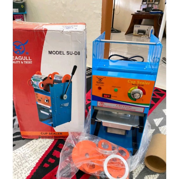 Mesin Cup Sealer Manual / Alat Press Gelas Plastik SU-D8 SEAGULL/Semua Ukuran max 22 oz