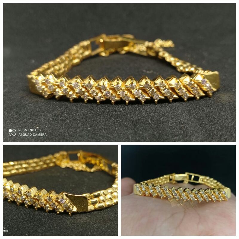 gelang perak berlian eropa