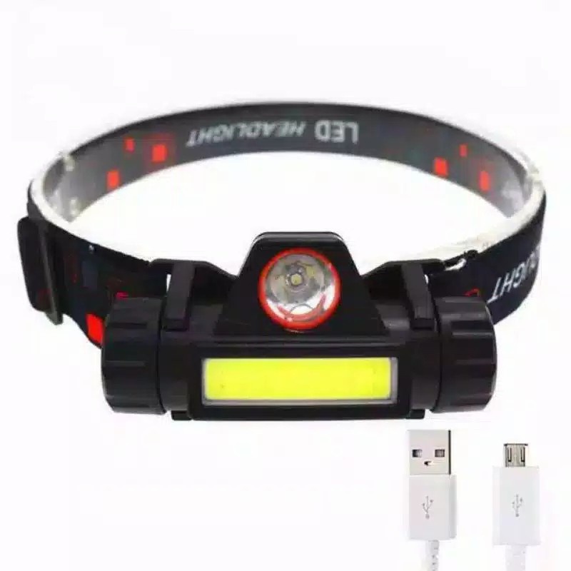 Senter Kepala/Headlamp Led MX-7803 Dilengkapi Cas Usb Dengan 2 Mode Cahaya