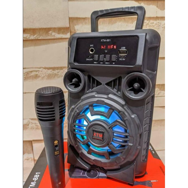 Speaker Bluetooth Portabel XTM-881 Free Mic karaoke ST-5001 Super Bass