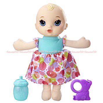 Baby Alive Lil Slumber boneka bayi yang mengantuk lengkap dengan botol susu dan cincin tumbuh gigi