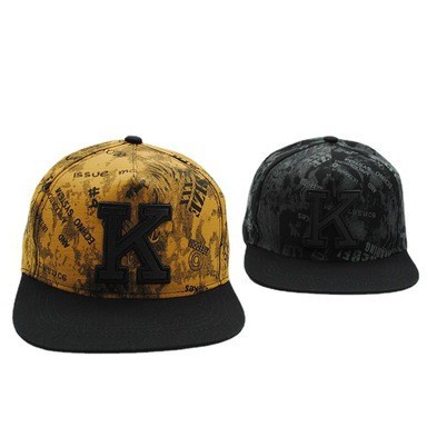 Topi Snapback Adjustable Motif Bordir Huruf K Bahan Katun Gaya Hip Hop