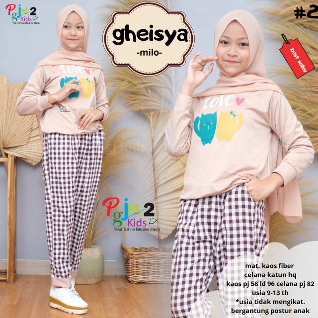 GHEISYA SET - SETELAN ANAK PEREMPUAN MUSLIMAH GAMIS SYARI ORIGINAL BY PGJ 2 (COD)