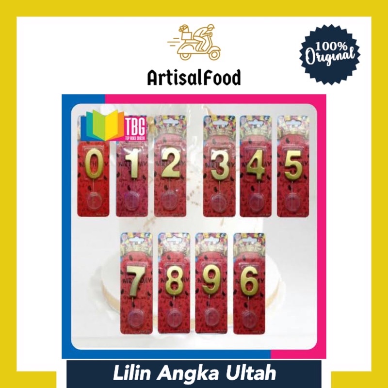 Lilin Angka EMAS SON Ulang Tahun SON 1 PCS