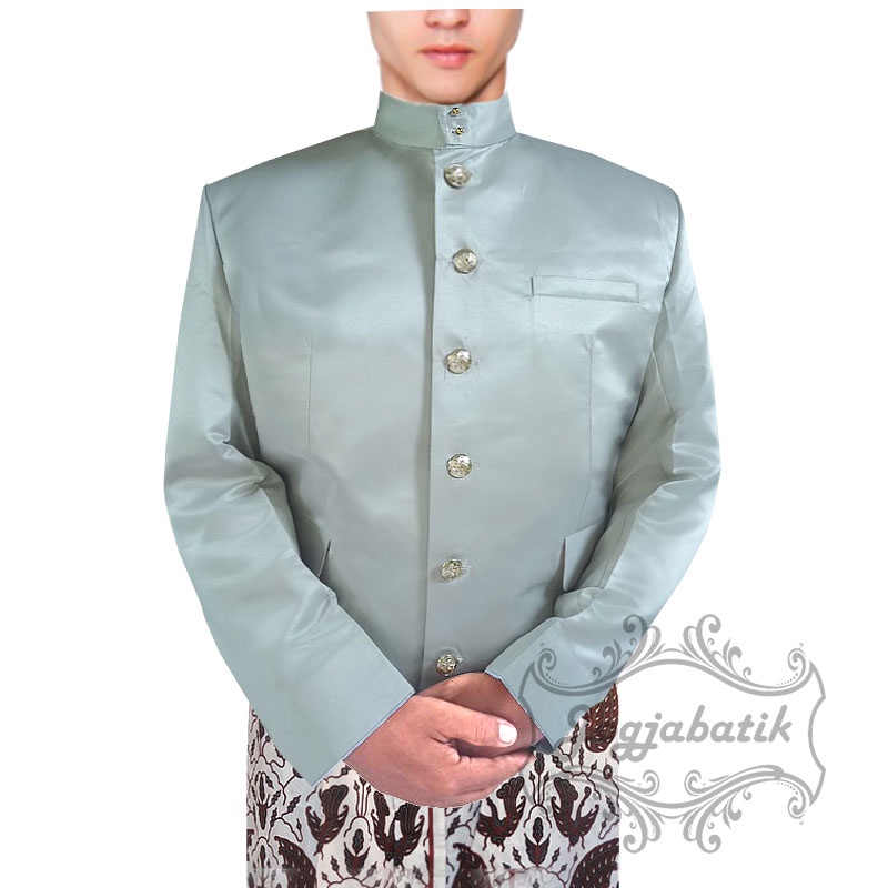 Beskap Jogja Bahan Bridal Hijau Mint